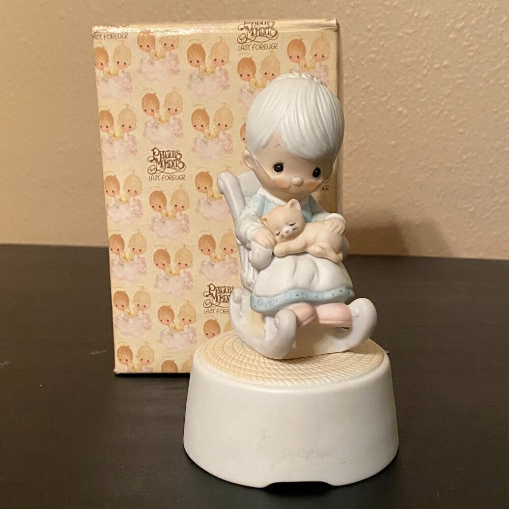 Vintage The Purrfect Grandma Precious Moments ALWAYS IN MY HEART Music Box 1981 - Picture 10 of 11